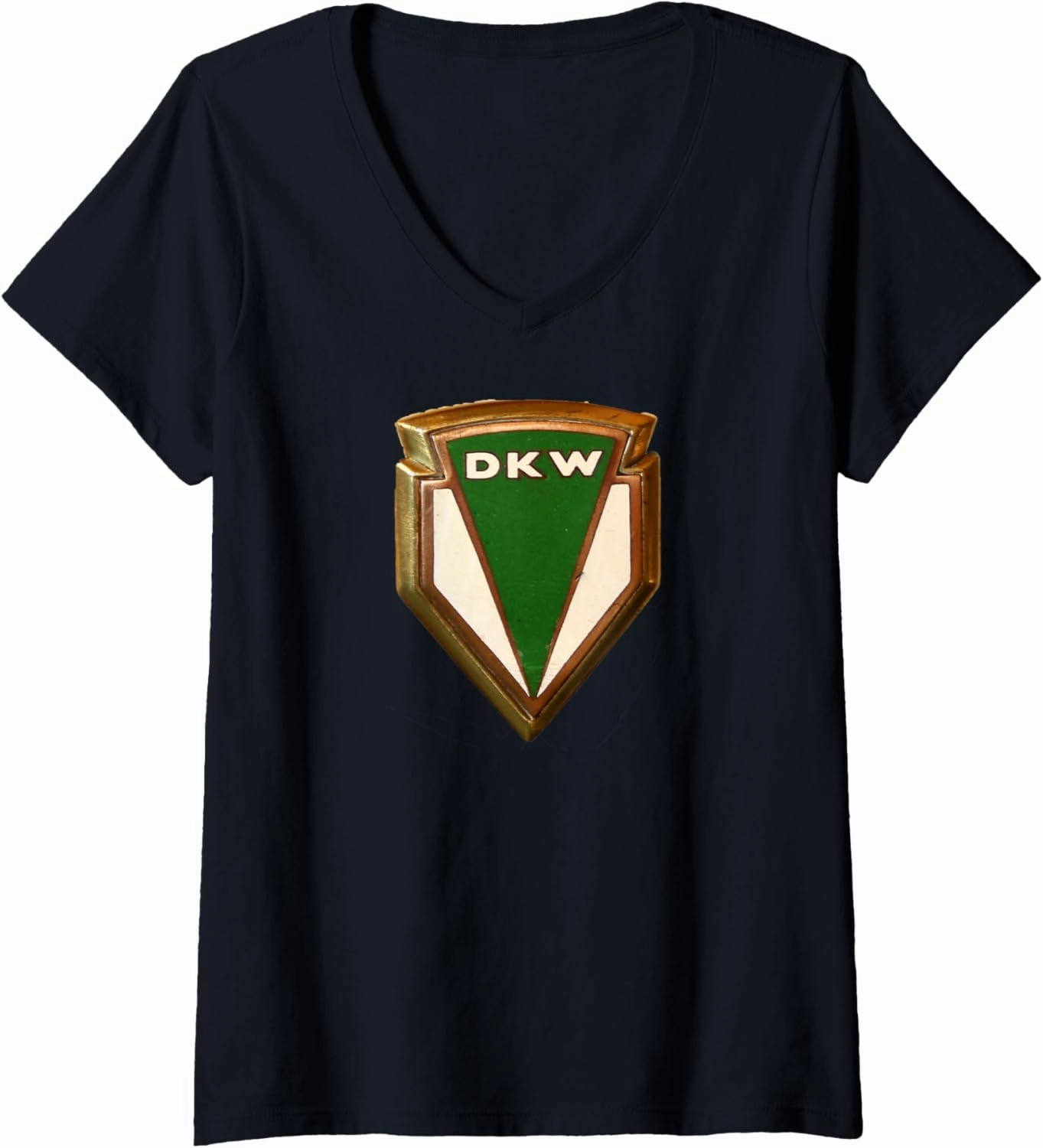 Womens DKW GERMAN AUTO UNION MFG CAR MAKER RETRO VINTAGE LOGO V-Neck T-Shirt