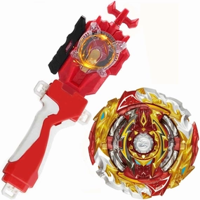 World Spriggan Top Burst Launcher Set, Left and Right Spin String Launcher Grip - Red