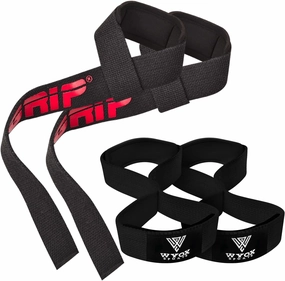WYOX Weight Lifting Straps Bundle – Figure 8 & Lifting Straps 9 for Deadlifts, Powerlifting, Strength Training & Gym Workouts – Non-Slip Grip & Wrist Support