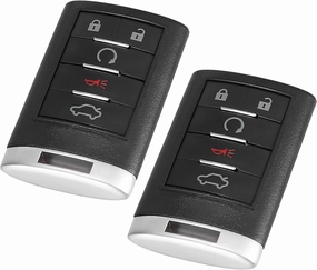 X AUTOHAUX 2pcs 315MHz OUC6000066 Replacement Keyless Entry Remote Car Key Fob for Cadillac CTS 2008-2013 DTS 2008-2011 20998256 20998254 20998255 5 Key Button