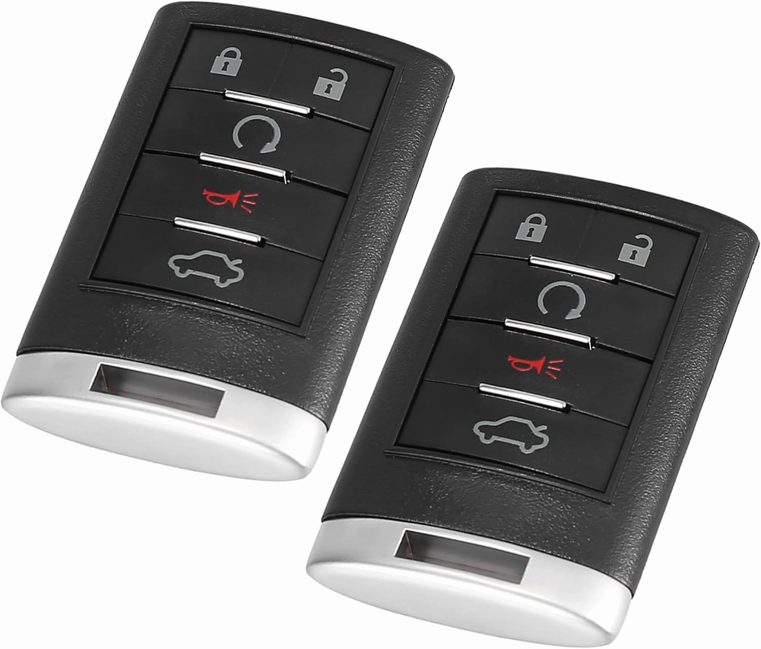X AUTOHAUX 2pcs 315MHz OUC6000066 Replacement Keyless Entry Remote Car Key Fob for Cadillac CTS 2008-2013 DTS 2008-2011 20998256 20998254 20998255 5 Key Button