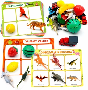XIXILAND Sorting Toys for Toddlers, Preschool Learning Activities Montessori Educational Toys Fine Motor & Sensory Matching Dinosaur Game for 3-5  Year Old Boys & Girls