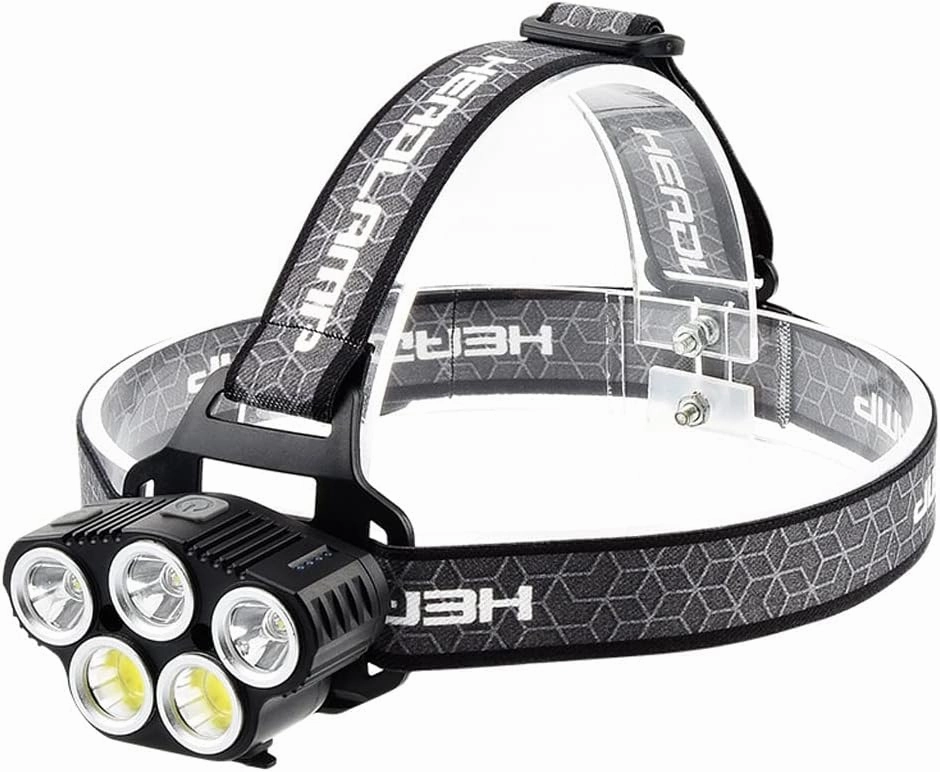 XPE COB Headlight Built-in Rechargeable Headlight Lightweight 5LED Induction Headlight Red Light Induction Strong Light Headlight
