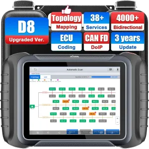 XTOOL D8S OBD2 Scanner: 2025 Upgrade of D8, Bidirectional Scan Tool with 3-Year Update, Topology Mapping, FCA AutoAuth, ECU Coding, 38  Resets, All Systems Car Scanner Diagnostic Tool, CANFD/DoIP