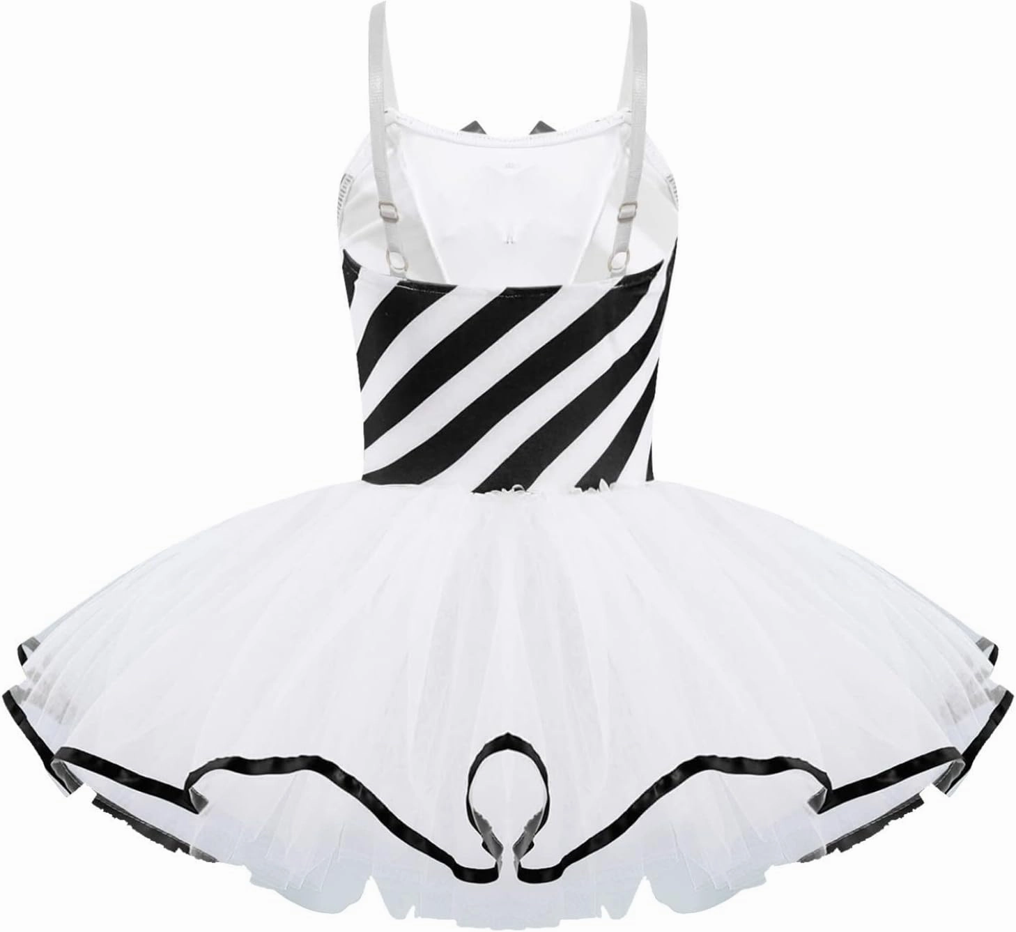 Yartina Kids Girls Christmas Mrs Santa Costume Sequins Striped Print Dance Tutu Leotard Dress Figure Ice Skating Outfits