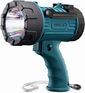 YIERBLUE Rechargeable Spotlight Flashlight IP67 Waterproof with 800 Lumen LED, 12 Hours Long Running Spot Light, Impact Resistant Handheld Spotlight with Foldable Stand and Detachable Red Lens