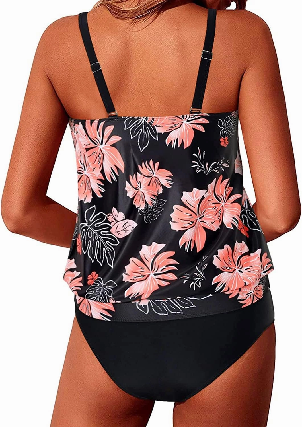 Yonique Two Piece Blouson Tankini Swimsuits for Women Modest Bathing Suits Loose Fit Swimwear