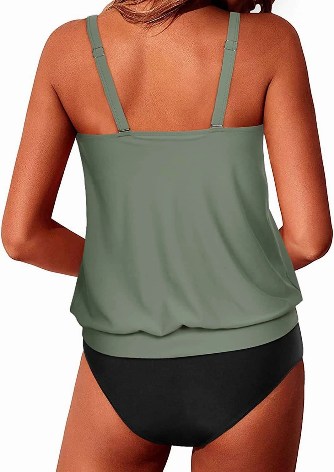 Yonique Two Piece Blouson Tankini Swimsuits for Women Modest Bathing Suits Loose Fit Swimwear