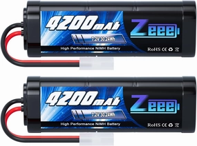 Zeee 7.2V 4200mAh NiMH Battery with Tamiya Connector High Power for RC Car Truck Associated HPI Losi Kyosho Tamiya Hobby(2 Pack)