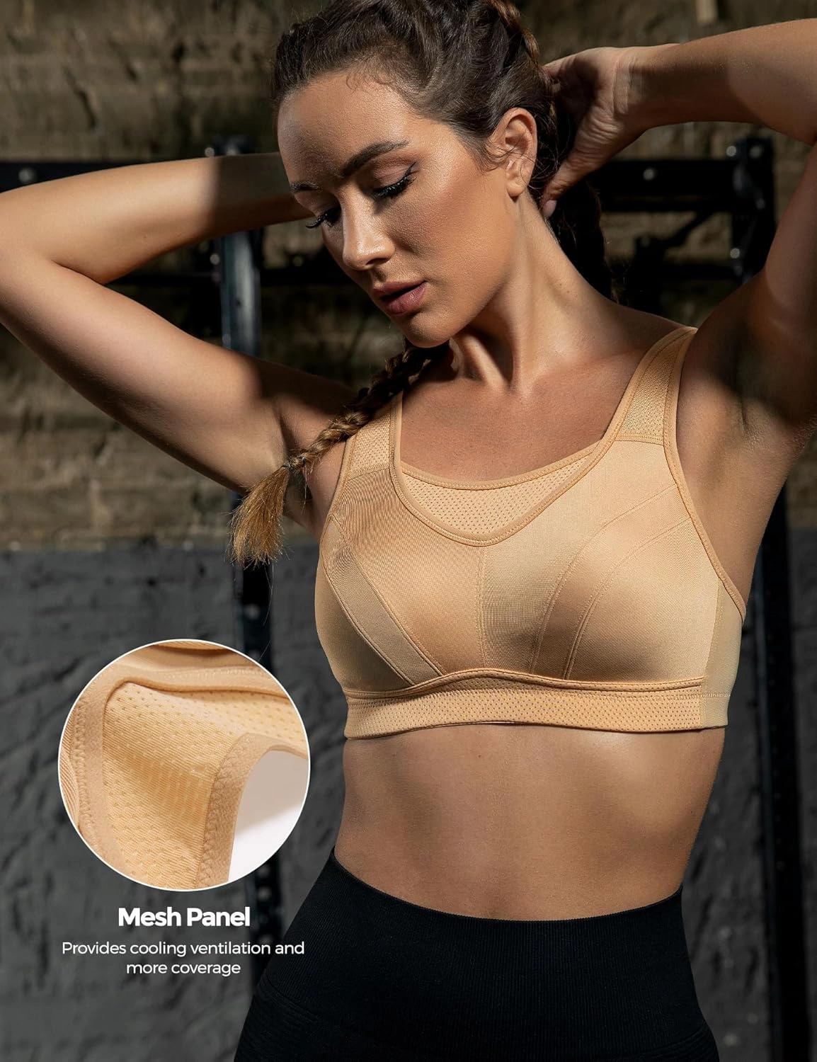 ZeroBound Women's Sports Bra High Impact Large Bust Full Coverage Workout Bras Adjustable Wirefree NO Padded Bra