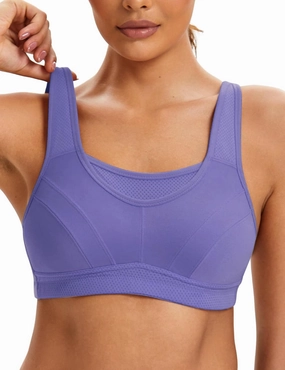 ZeroBound Women's Sports Bra High Impact Large Bust Full Coverage Workout Bras Adjustable Wirefree NO Padded Bra
