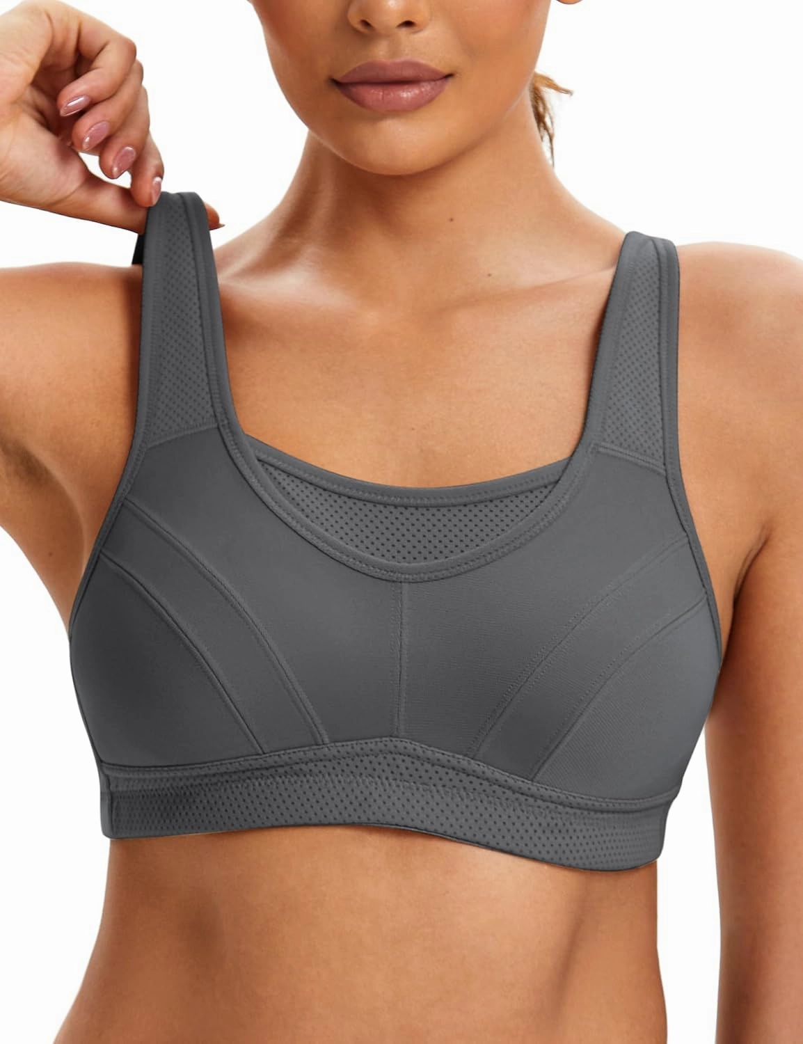 ZeroBound Women's Sports Bra High Impact Large Bust Full Coverage Workout Bras Adjustable Wirefree NO Padded Bra