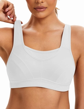 ZeroBound Women's Sports Bra High Impact Large Bust Full Coverage Workout Bras Adjustable Wirefree NO Padded Bra