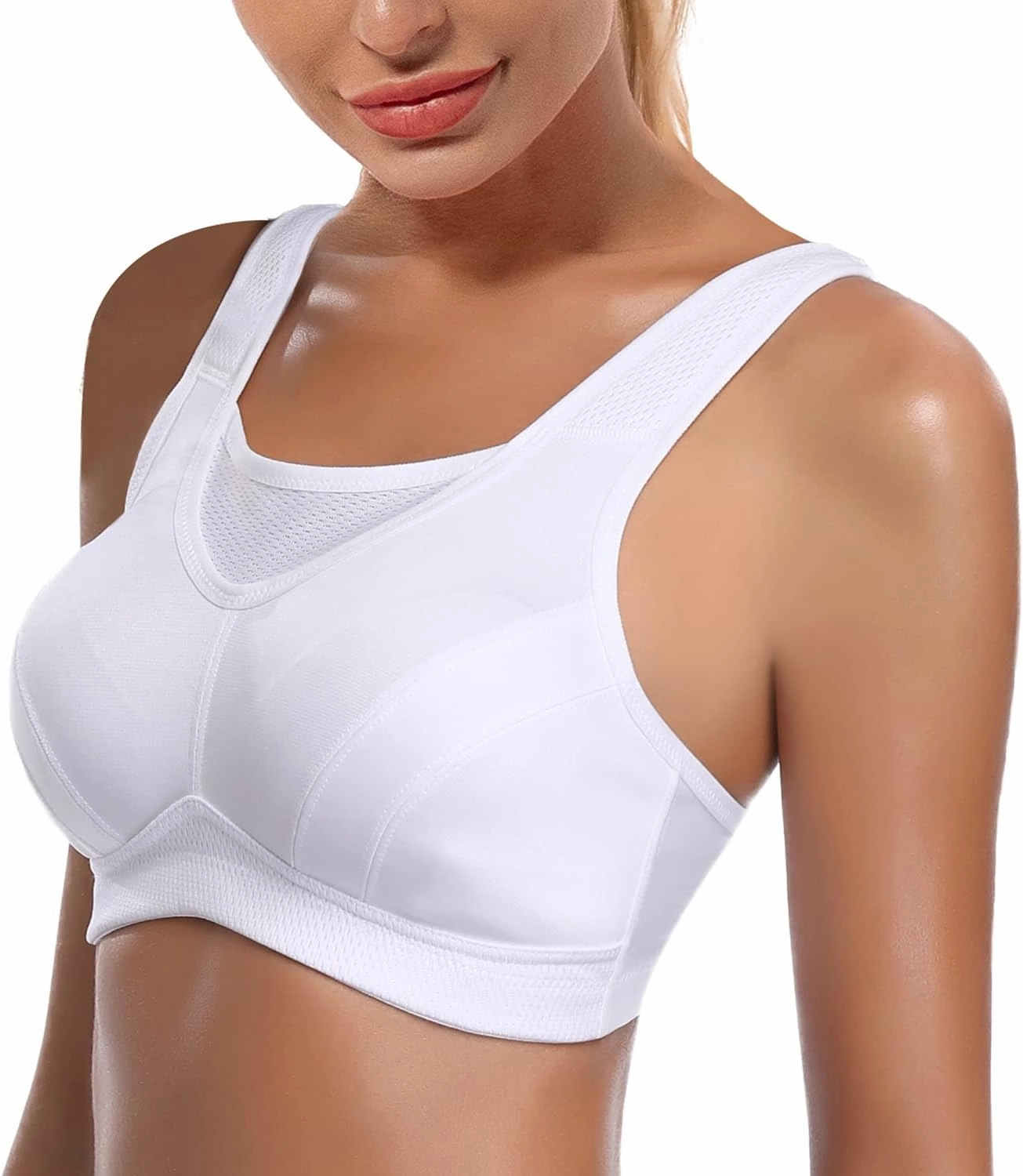 ZeroBound Women's Sports Bra High Impact Large Bust Full Coverage Workout Bras Adjustable Wirefree NO Padded Bra